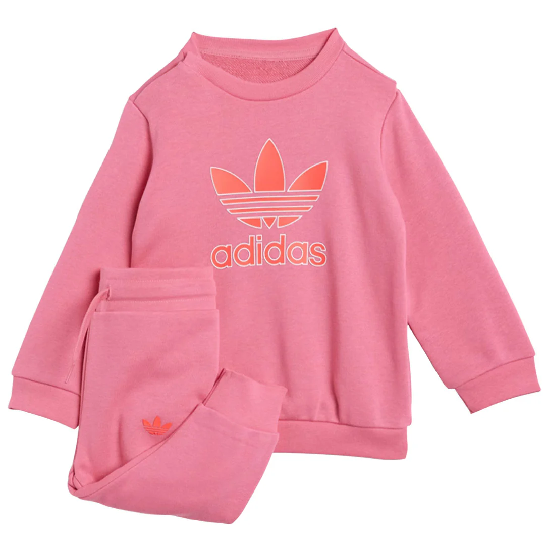 adidas - Girls' (Infant & Toddler) Trefoil Crew Set (JY0137)