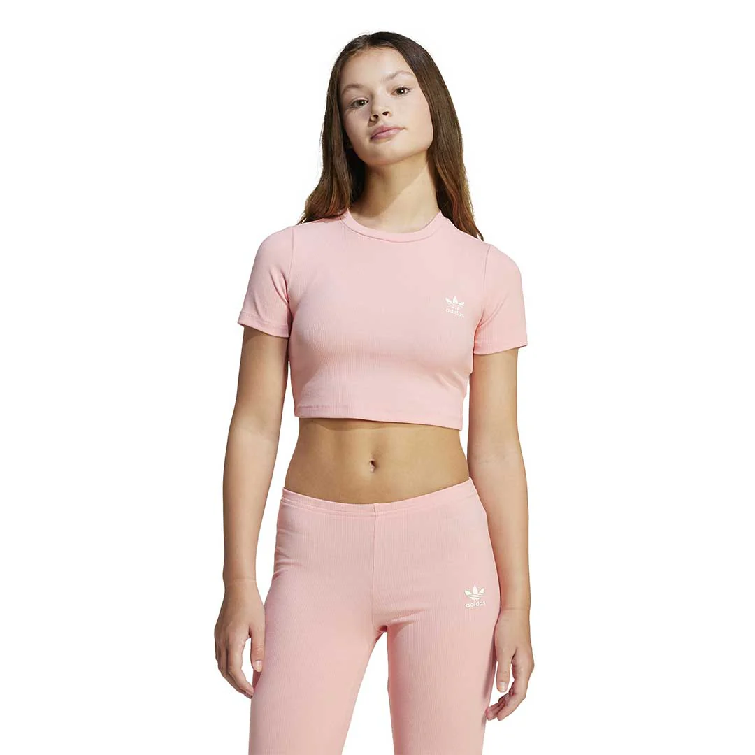 adidas - Girls' (Junior) Rib Crop T-Shirt (JC8441) - Image 2