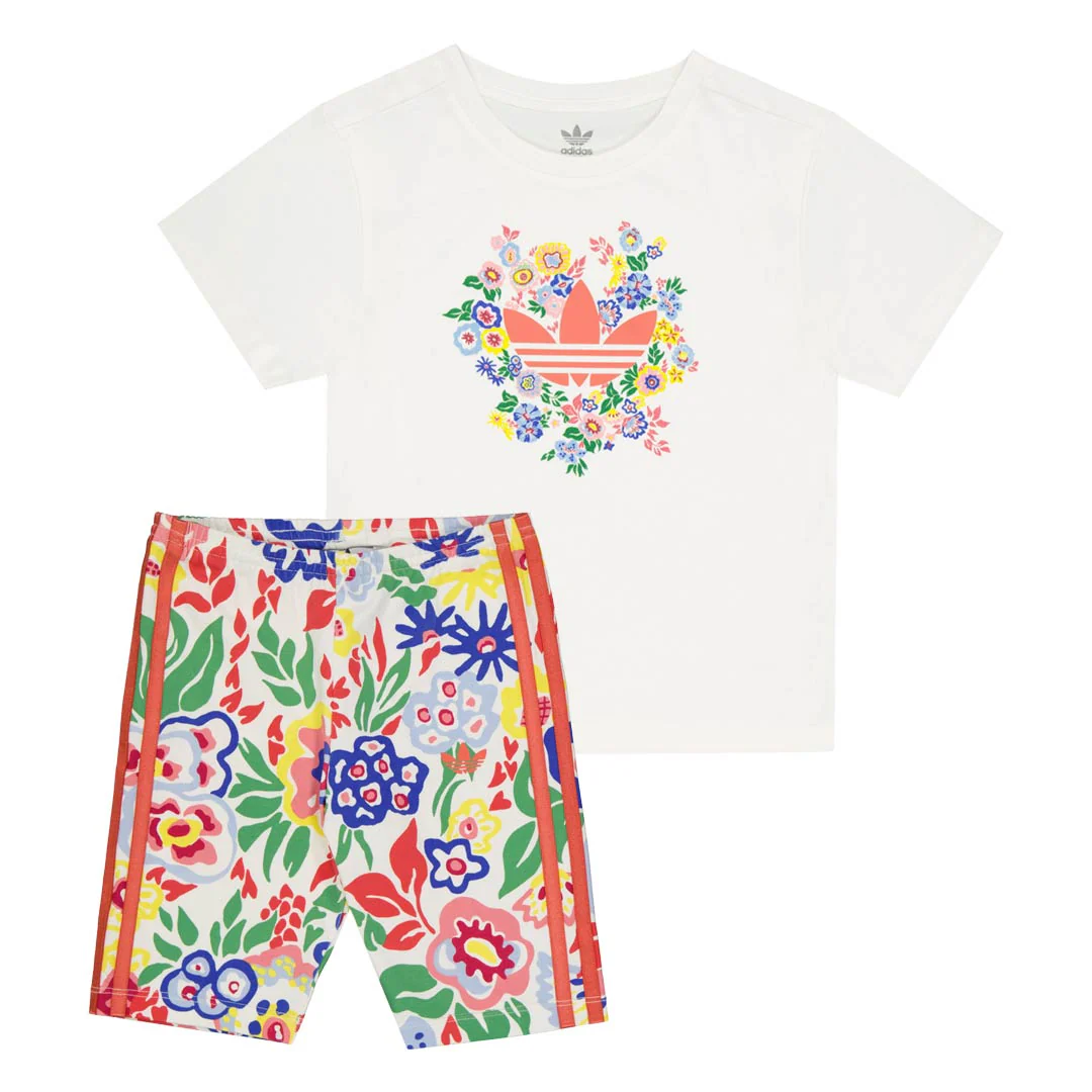 adidas - Girls' (Toddler & Junior) adidas Originals x Liberty London Cycling T-Shirt & Shorts Set (JC8068)