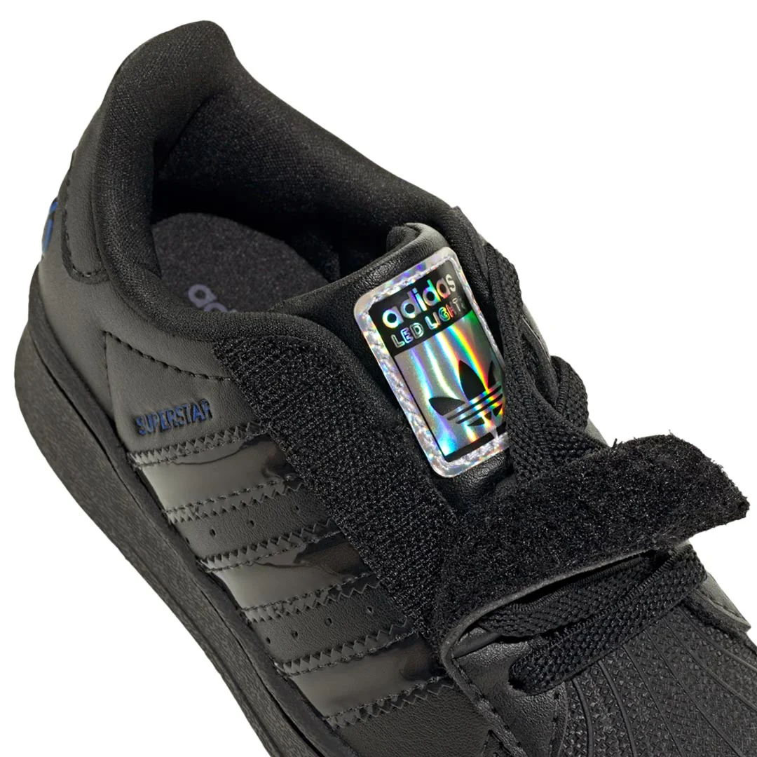 adidas - Kids' (Infant) Superstar LED Lights Comfort Closure Elastic Lace Shoes (JS1295) - Image 8