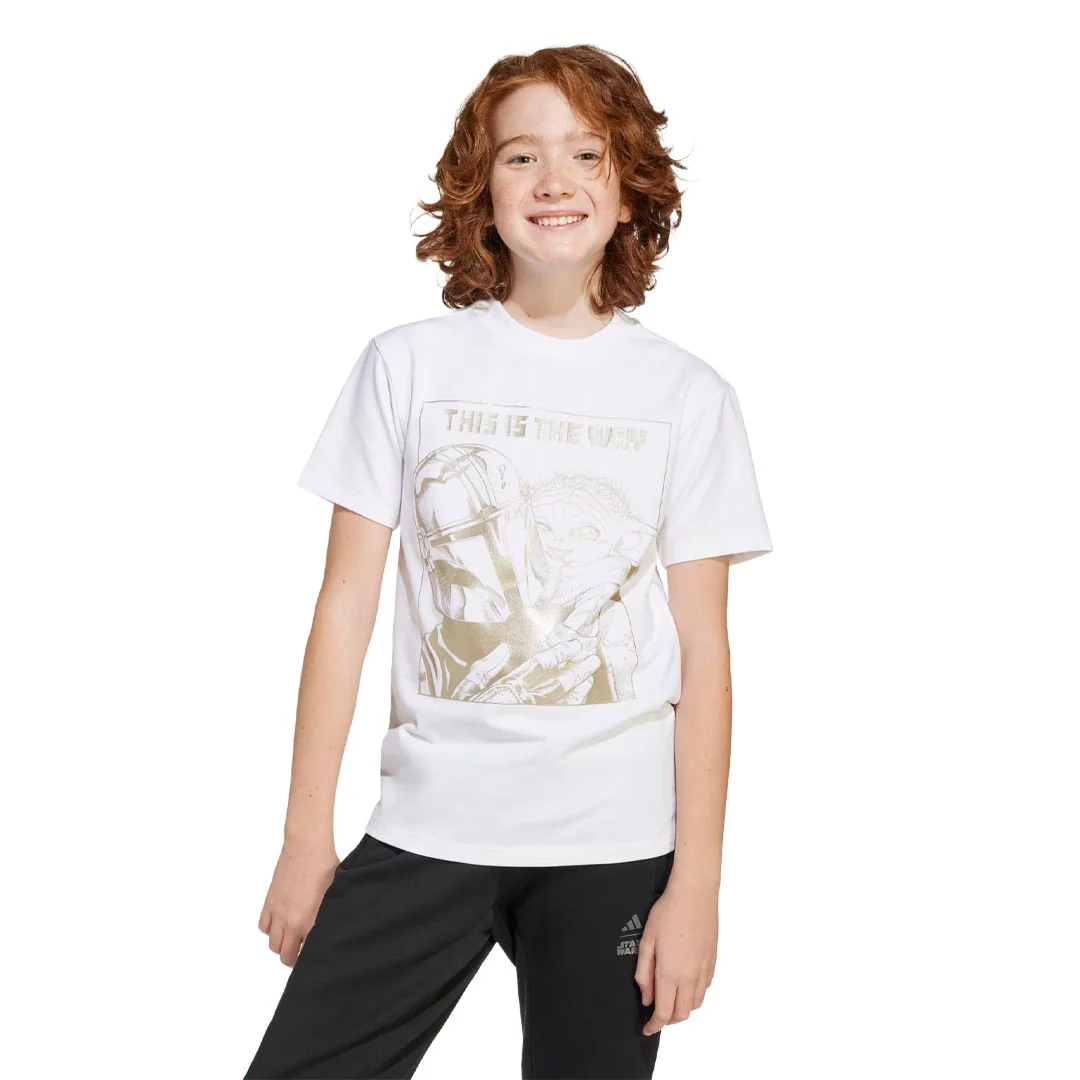 adidas - Kids' (Junior) adidas x Disney Star Wars Mandalorian Graphic T-Shirt (JF3637) - Image 2