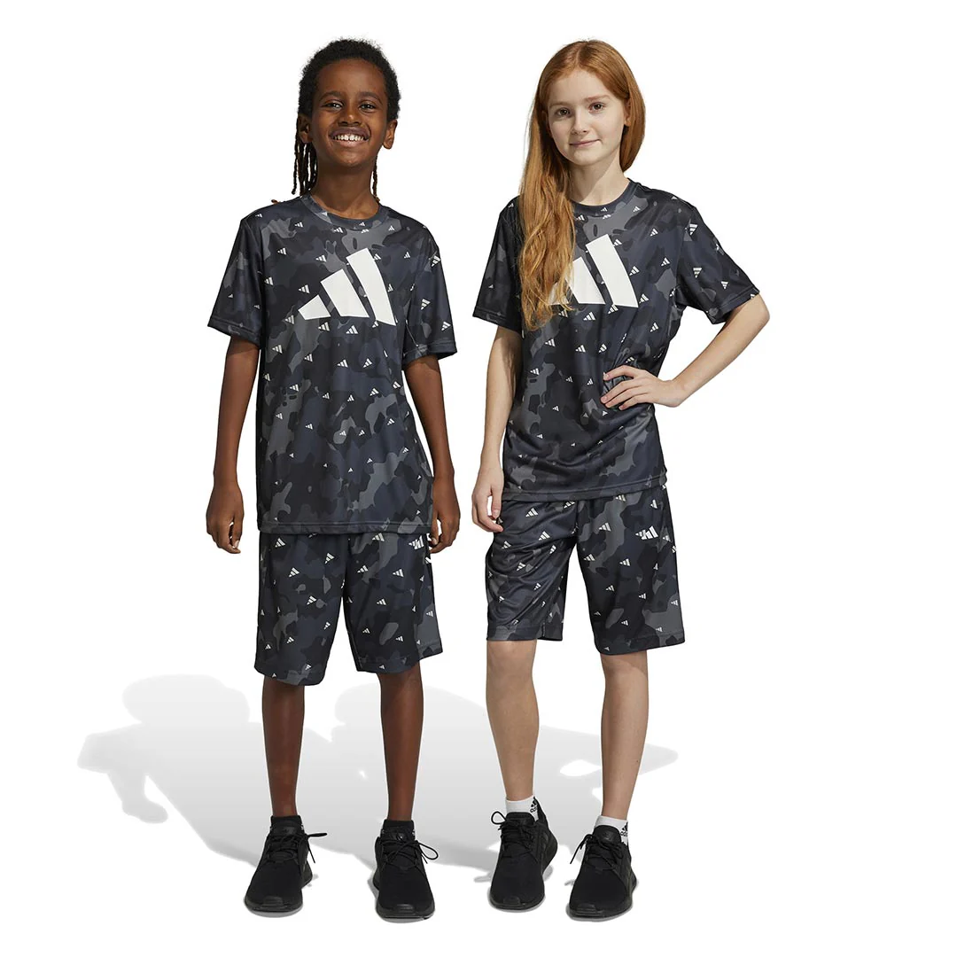 adidas - Kids' (Junior) Train Essentials Aeroready Allover Print Shorts (HR6409) - Image 2