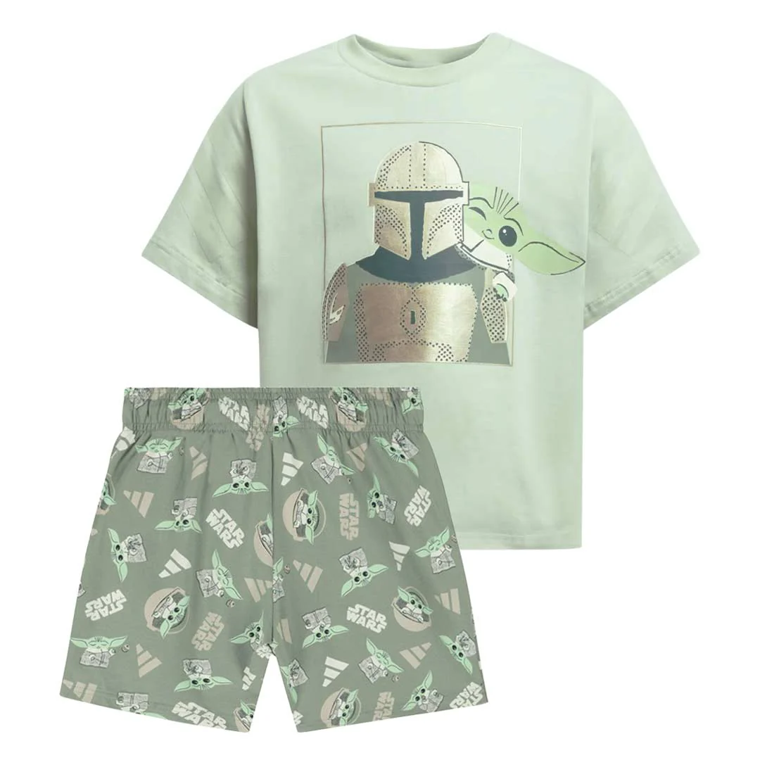 adidas - Kids' (Toddler & Junior) adidas x Disney Star Wars Mandalorian Shorts & T-Shirt Set (JF3648)