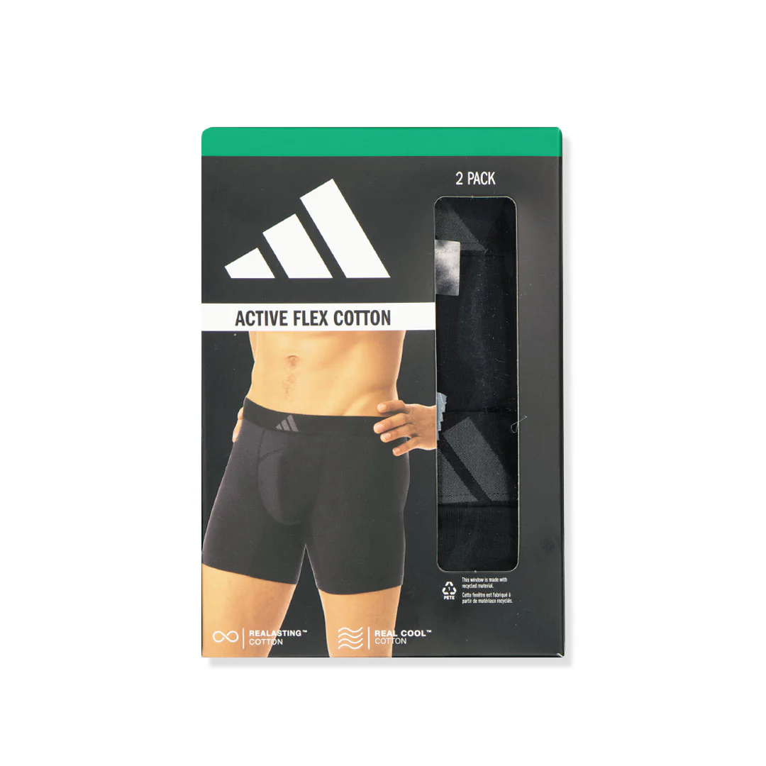 adidas - Men's Active Flex 2 Pack Cotton Boxer Brief (JK3969) - Image 2