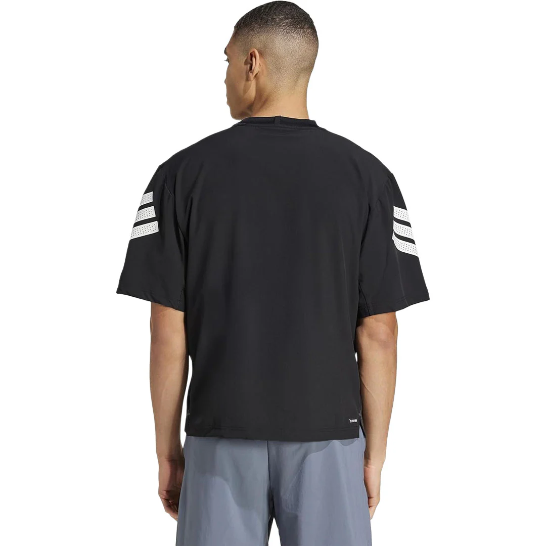 adidas - Men's Gym+ 3-Stripes Woven Pump Cover T-Shirt (JC5238) - Image 3