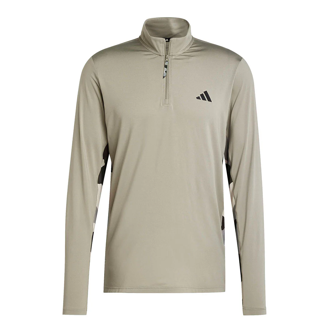 adidas - Men's Train Essentials Camo Training 1/4-Zip T-Shirt (IW8495)