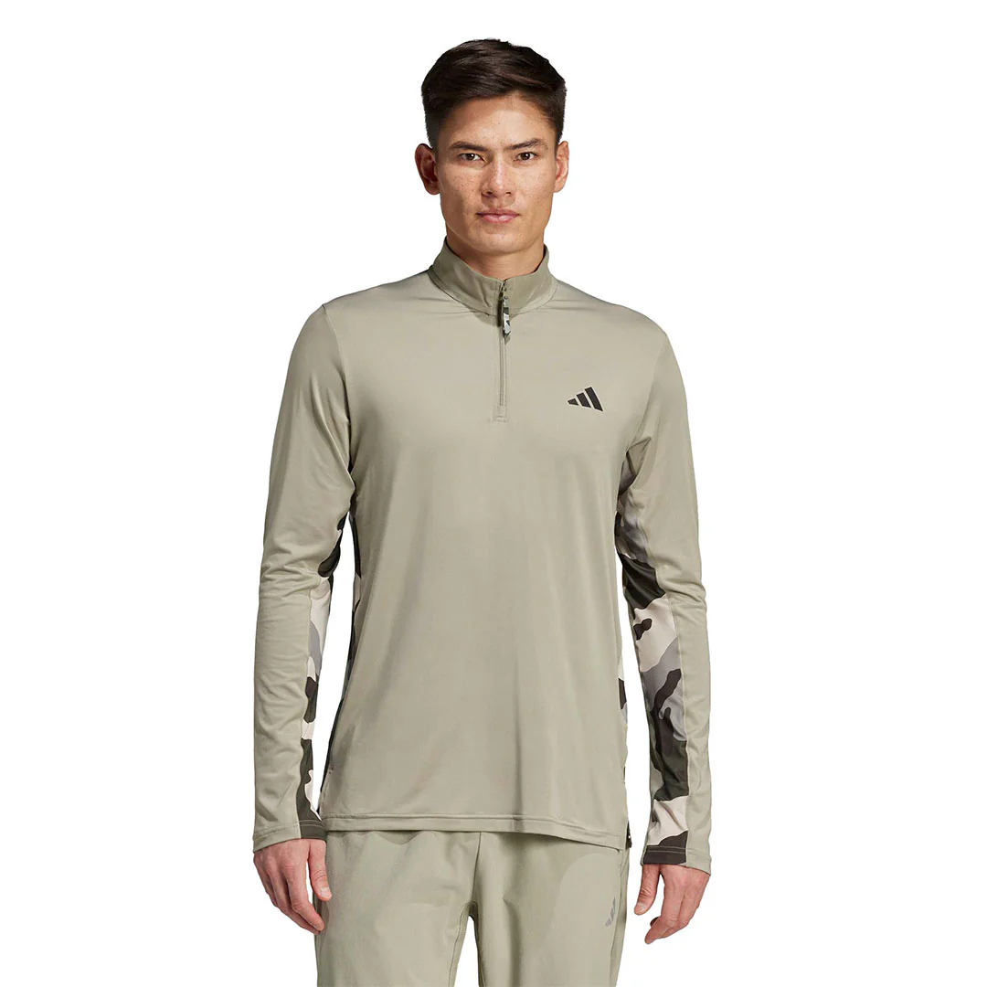 adidas - Men's Train Essentials Camo Training 1/4-Zip T-Shirt (IW8495) - Image 2