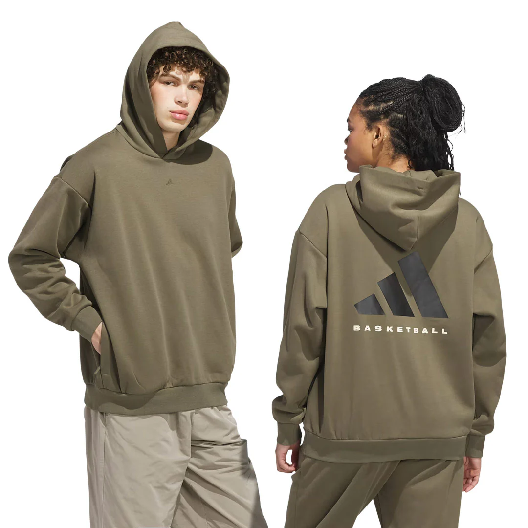 adidas - Unisex adidas Basketball Fleece Hoodie (JV6115) - Image 3