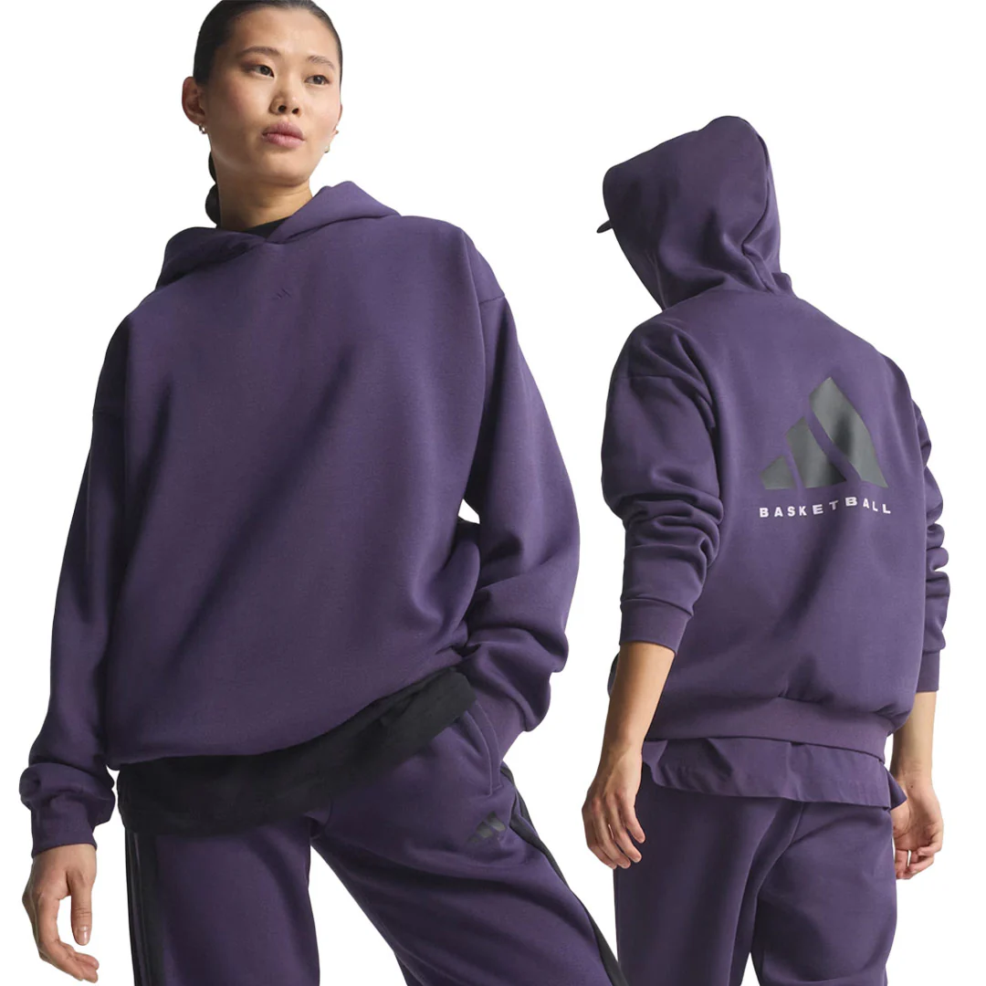 adidas - Unisex adidas Basketball Fleece Hoodie (JX5598) - Image 2