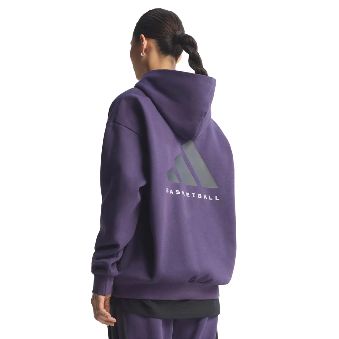 adidas - Unisex adidas Basketball Fleece Hoodie (JX5598) - Image 4