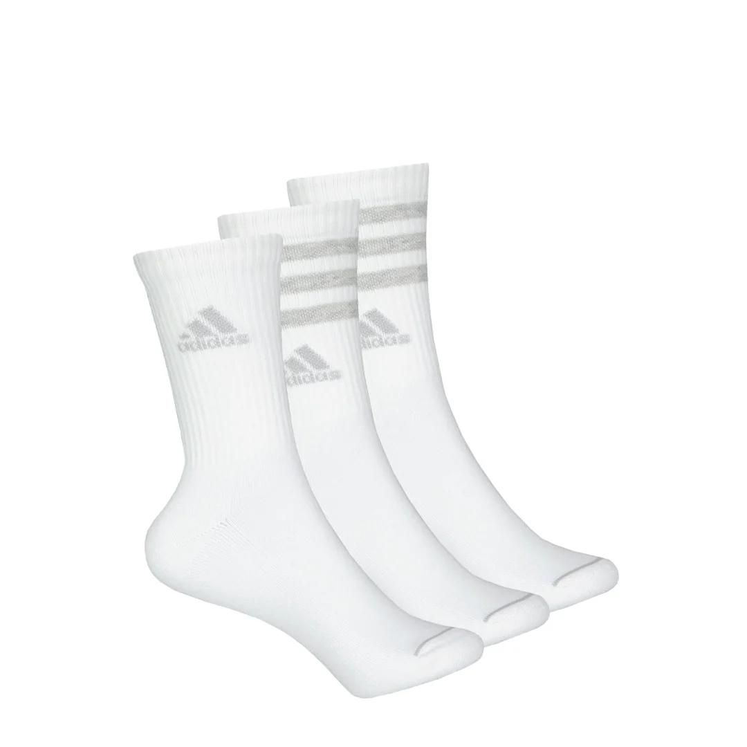 adidas - Women's 3 Pack Cushioned 3-Stripes Crew Socks (GC3270)