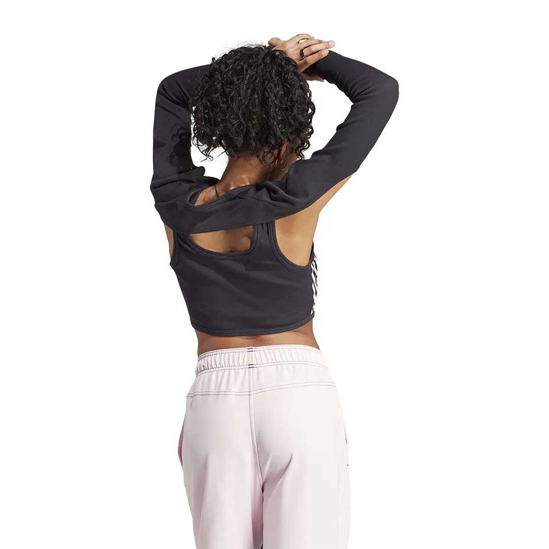 adidas - Women's 3-Stripes Ribbed Long Sleeve Top (IB4752) - Image 3