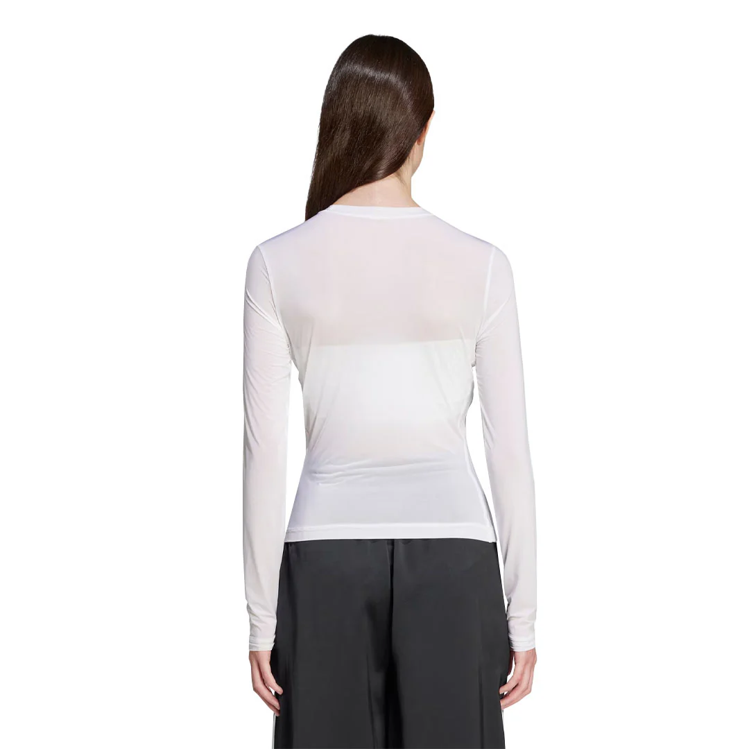 adidas - Women's Adicolor Sheer 3-Stripes Long Sleeve Top (JC5076) - Image 3