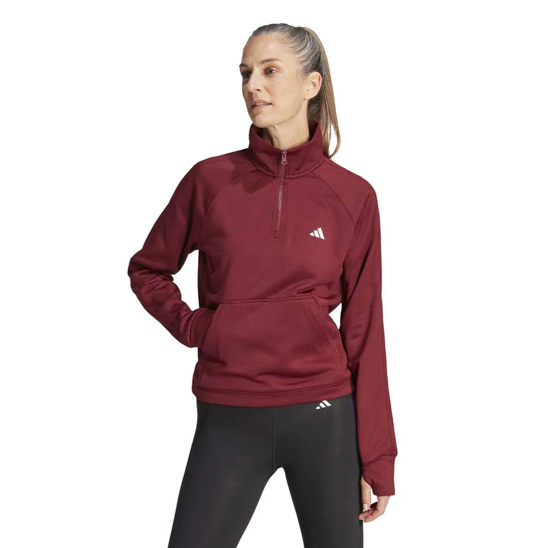 adidas - Women's Aeroready Game & Go Quarter-Zip Fleece Top (HY3225) - Image 2