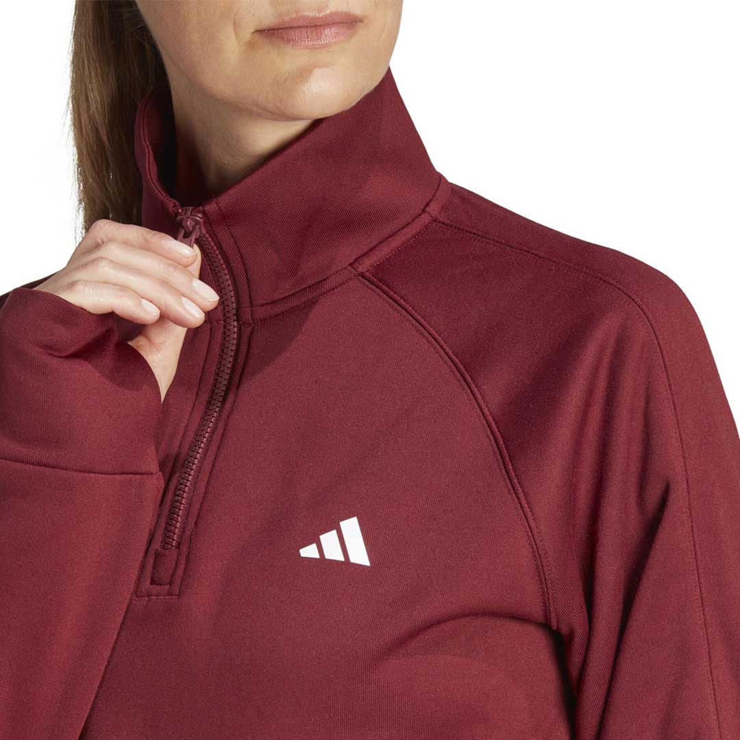 adidas - Women's Aeroready Game & Go Quarter-Zip Fleece Top (HY3225) - Image 5