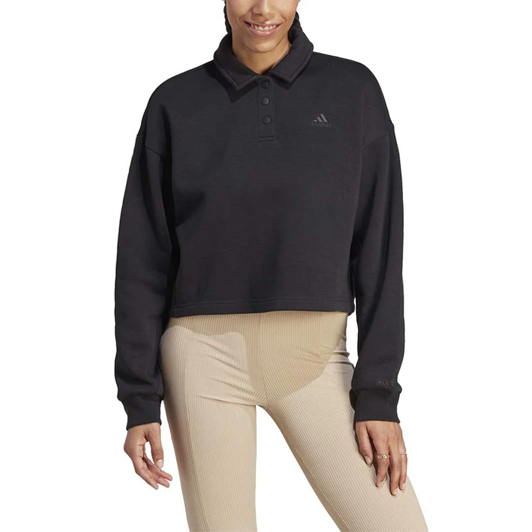 adidas - Women's All SZN Fleece Graphic Polo Sweatshirt (IL1514) - Image 2