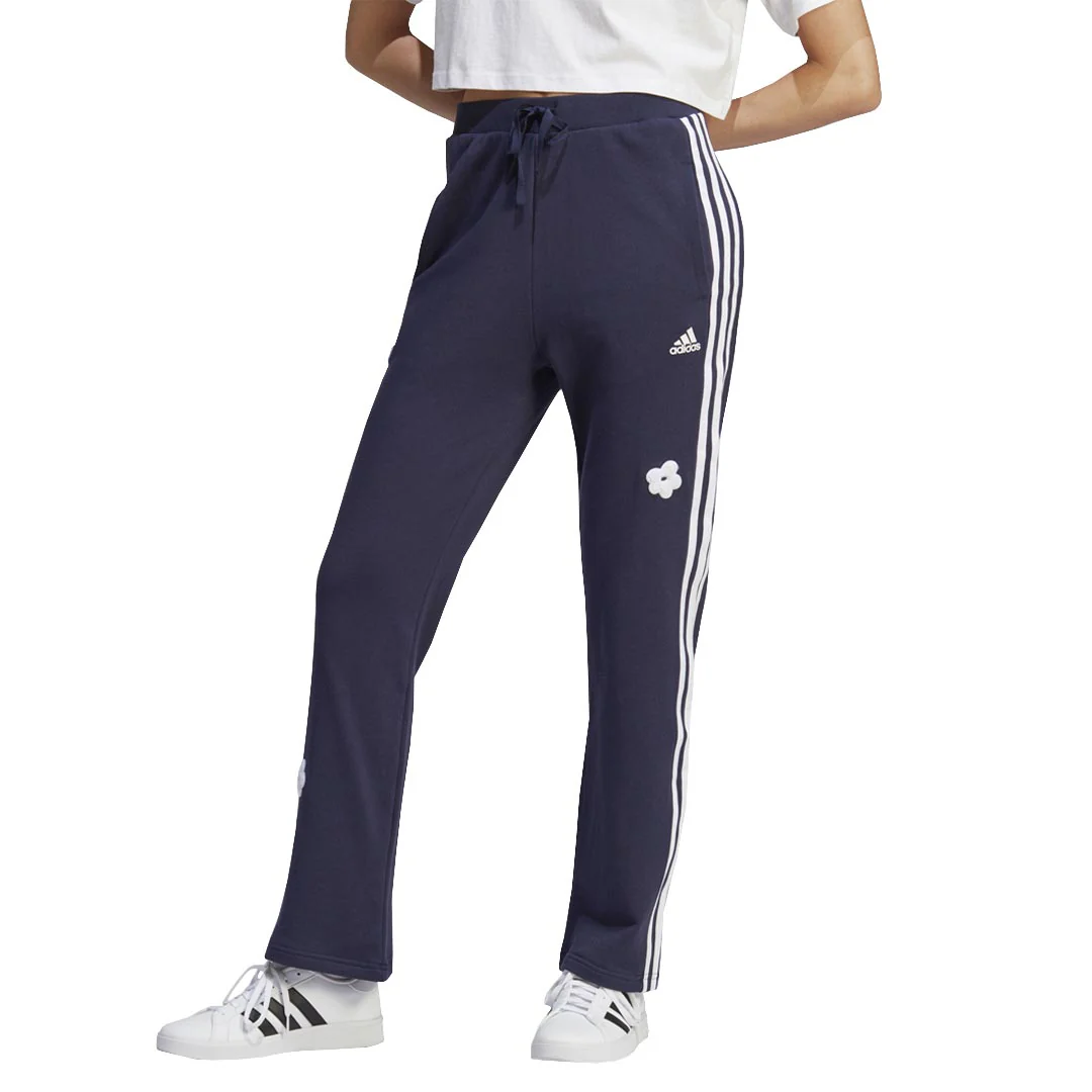 adidas - Women's Chenille Flower Patches 3-Stripes High Rise Pant (IC0019) - Image 2