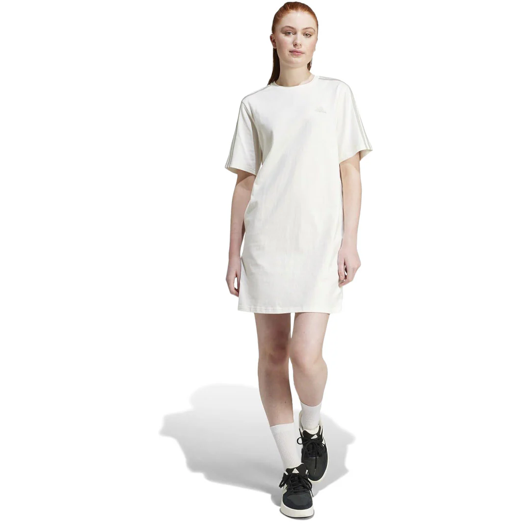 adidas - Women's Essentials 3-Stripes Single Jersey Boyfriend T-Shirt Dress (IR6058) - Image 2