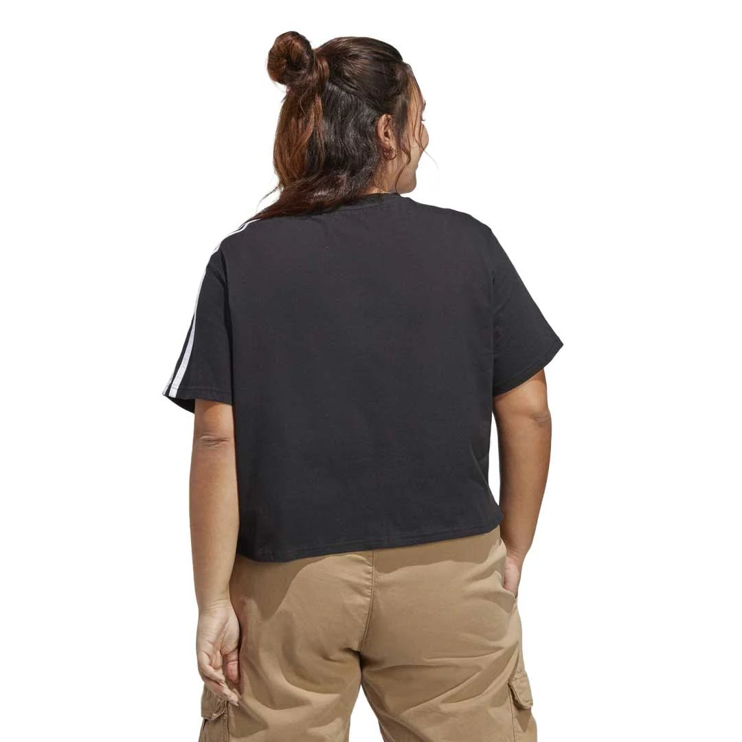 adidas - Women's Essentials 3-Stripes Single Jersey Crop T-Shirt (Plus Size) (IC5002) - Image 3