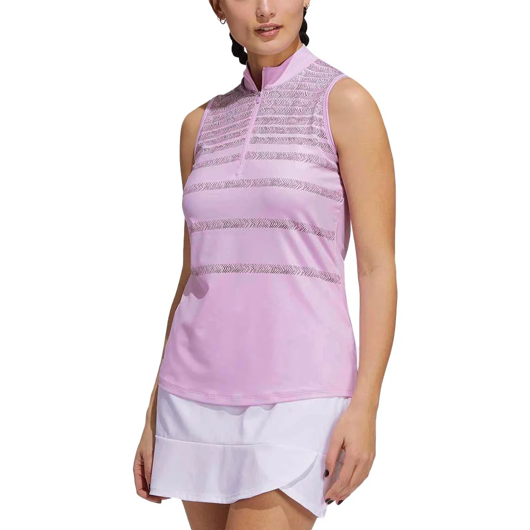 adidas - Women's Herringbone Stripe Sleeveless Polo (HG6961) - Image 2