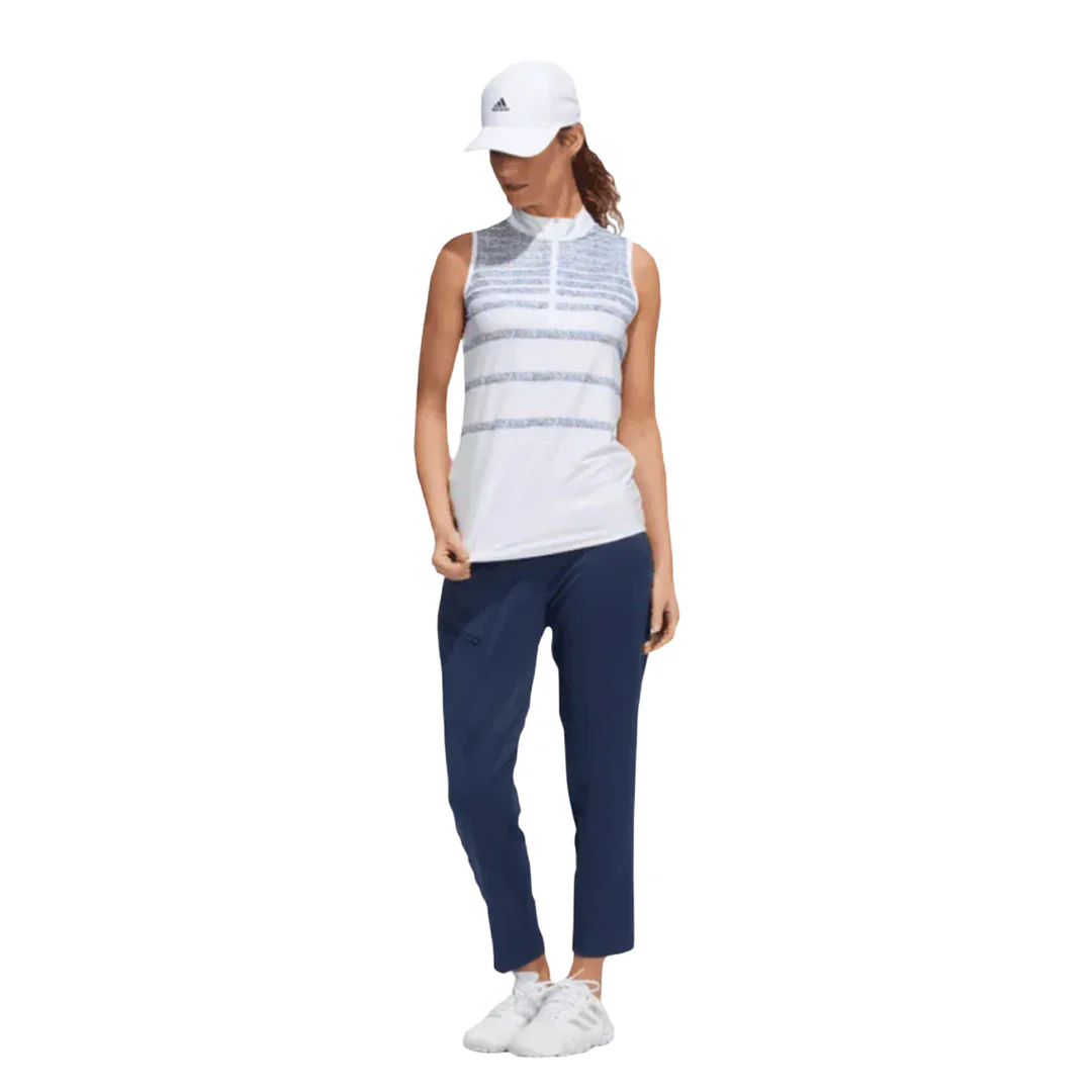 adidas - Women's Herringbone Stripe Sleeveless Polo (HG6966) - Image 2