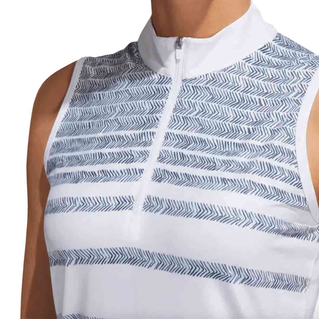 adidas - Women's Herringbone Stripe Sleeveless Polo (HG6966) - Image 5