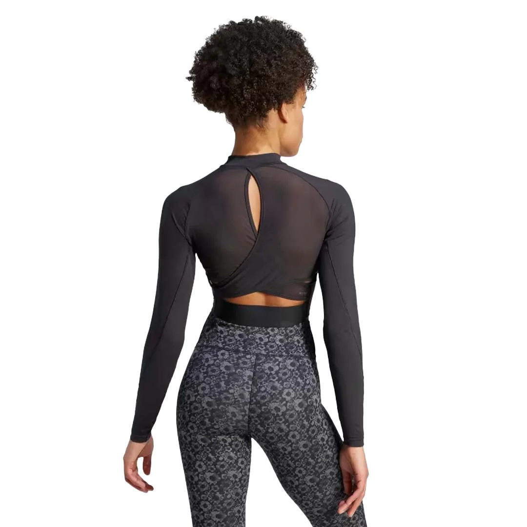 adidas - Women's HIIT Heat.Rdy Long Sleeve Crop T-Shirt (HY3220) - Image 3