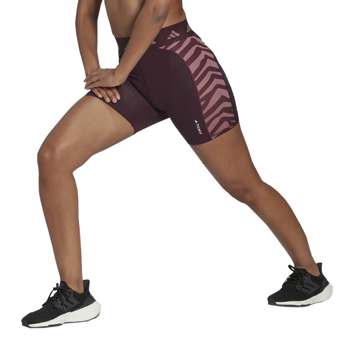 adidas - Women's Hyperglam Techfit Zebra High-Waisted Short Legging (IB3611) - Image 3