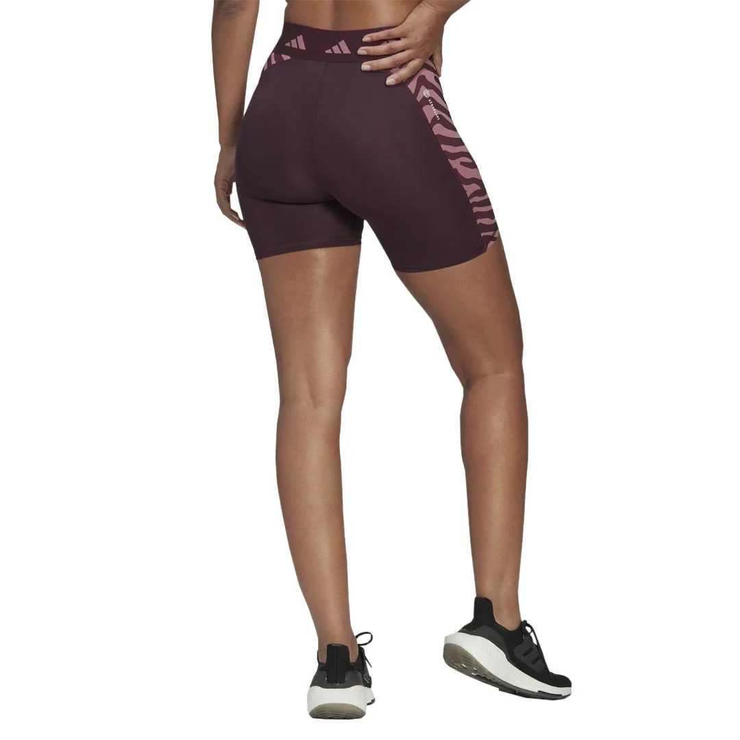 adidas - Women's Hyperglam Techfit Zebra High-Waisted Short Legging (IB3611) - Image 4