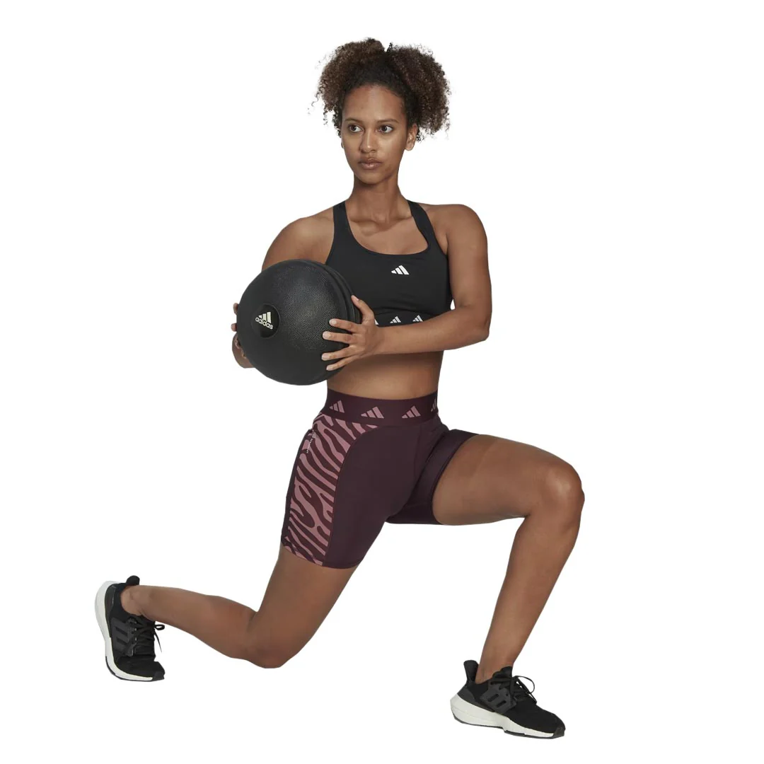 adidas - Women's Hyperglam Techfit Zebra High-Waisted Short Legging (IB3611) - Image 5