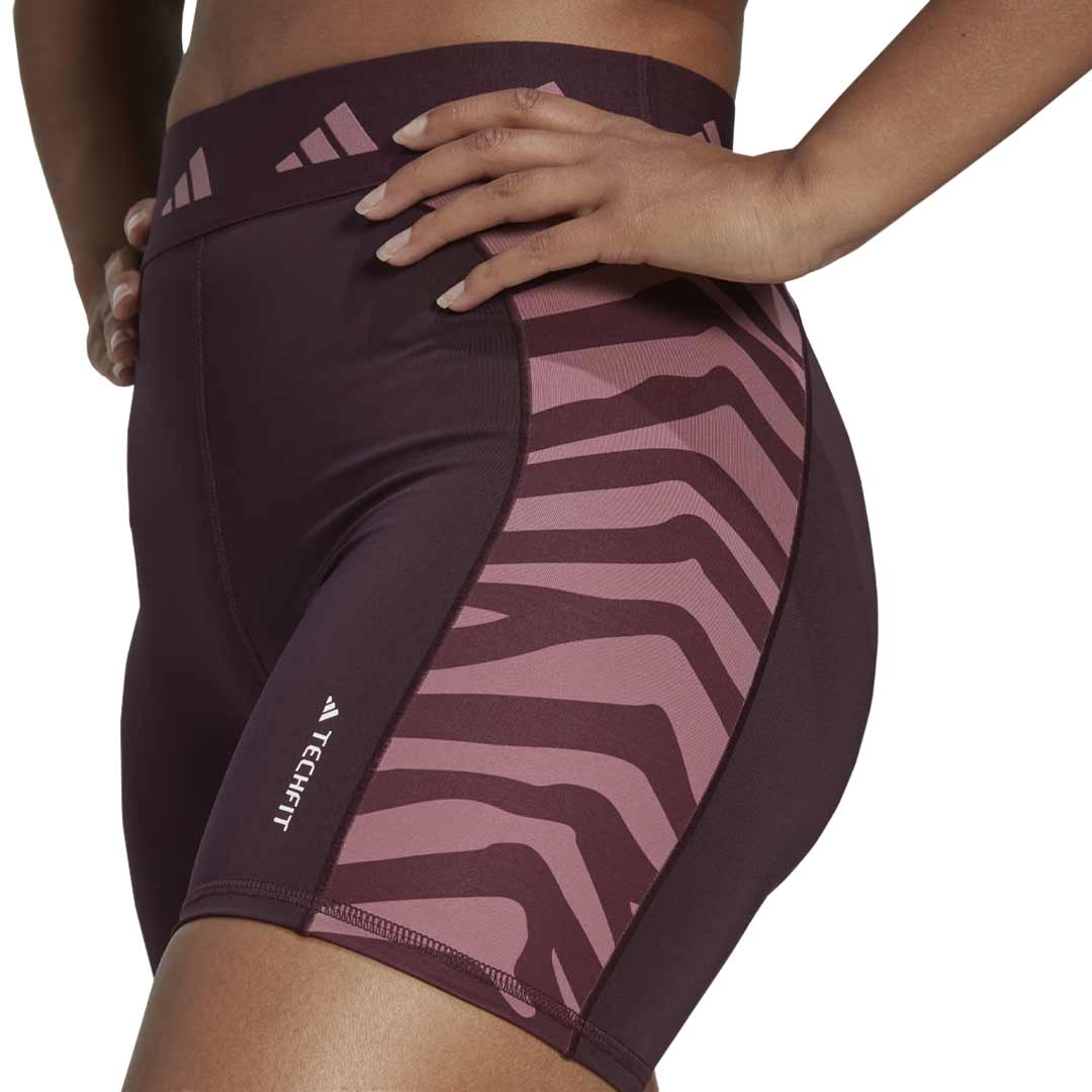 adidas - Women's Hyperglam Techfit Zebra High-Waisted Short Legging (IB3611) - Image 6