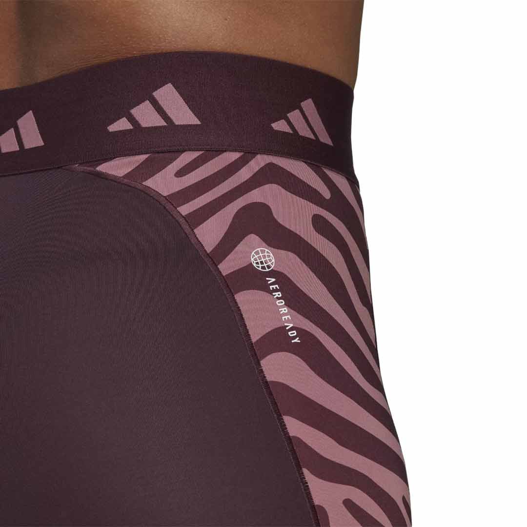 adidas - Women's Hyperglam Techfit Zebra High-Waisted Short Legging (IB3611) - Image 7