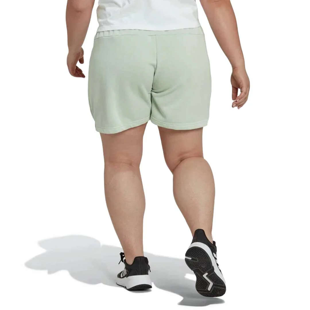 adidas - Women's Linear French Terry Shorts (Plus Size) (HL4391) - Image 3