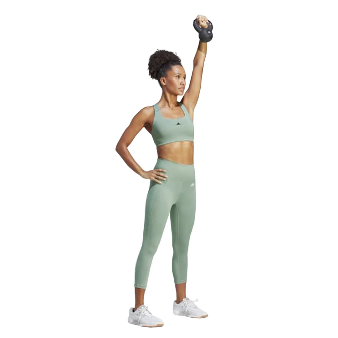 adidas - Women's Optime Stash Pocket High-Waisted 3/4 Leggings (HR5417) - Image 2
