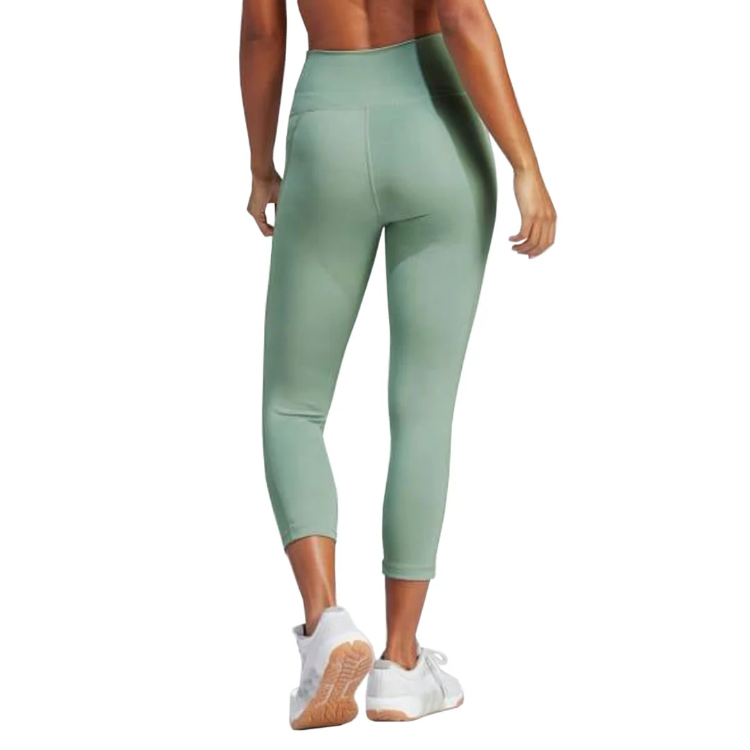 adidas - Women's Optime Stash Pocket High-Waisted 3/4 Leggings (HR5417) - Image 3