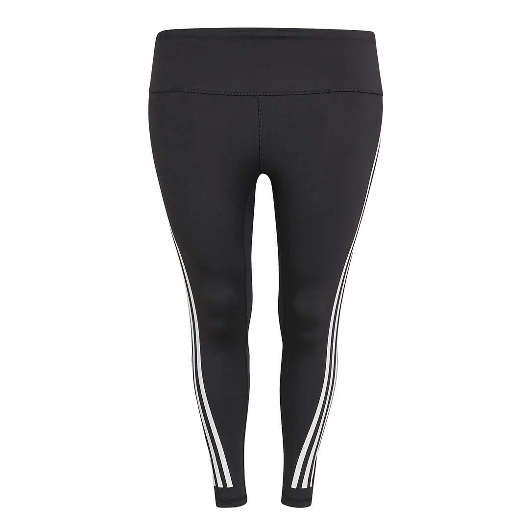 adidas - Women's Optime Trainicons 3-Stripes 7/8 Leggings (Plus Size) (H64212)