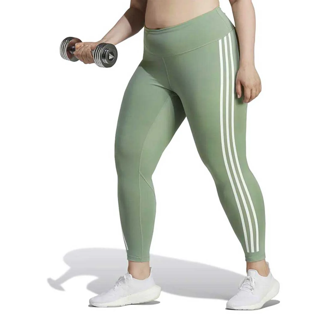 adidas - Women's Optime Trainicons 3-Stripes 7/8 Leggings (Plus Size) (HR5454) - Image 2