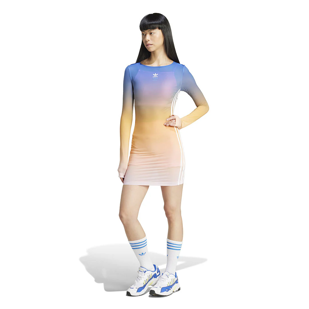 adidas - Women's Originals Allover Print Long Sleeve Mini Dress (JF8267) - Image 2