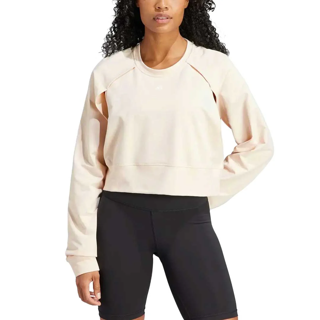 adidas - Women's Power AEROREADY Crop Cover-Up Sweatshirt (IM2691) - Image 2