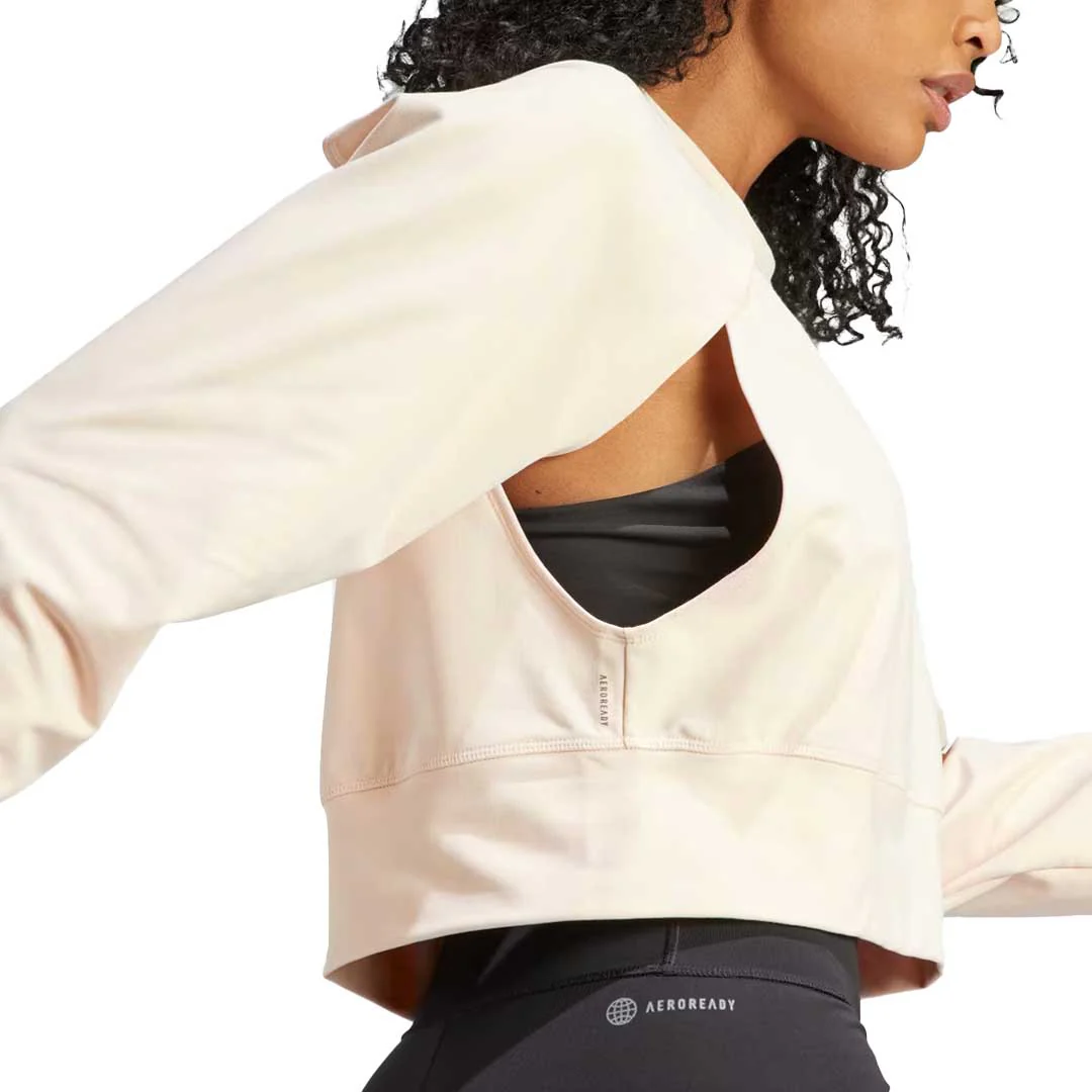 adidas - Women's Power AEROREADY Crop Cover-Up Sweatshirt (IM2691) - Image 5
