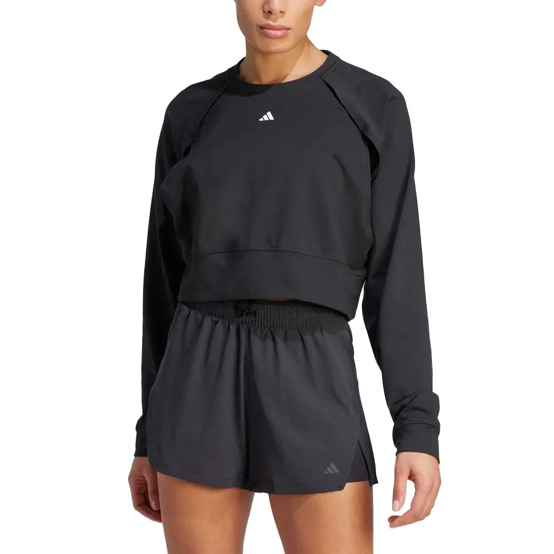 adidas - Women's Power AEROREADY Crop Cover-Up Sweatshirt (IM2692) - Image 2
