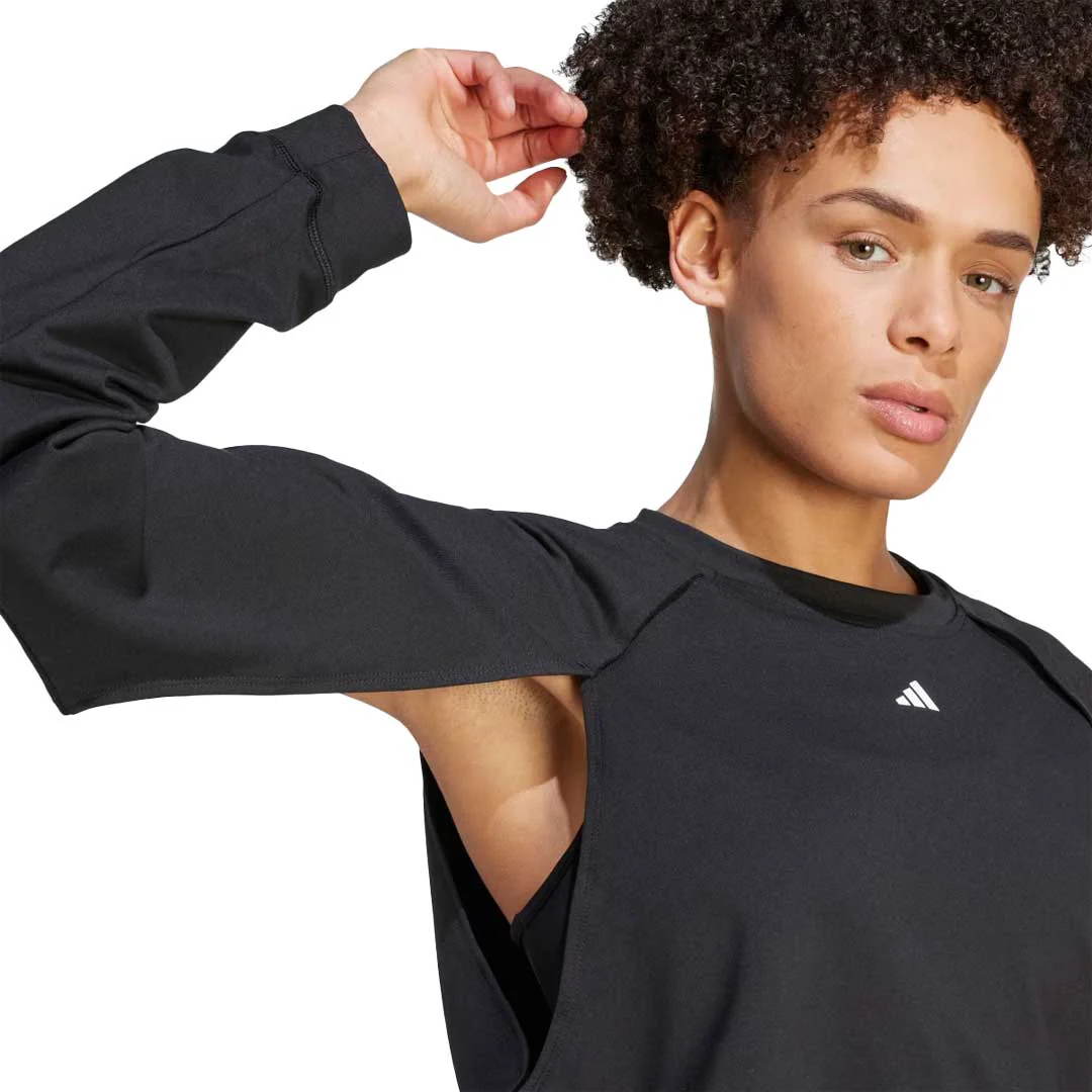 adidas - Women's Power AEROREADY Crop Cover-Up Sweatshirt (IM2692) - Image 4