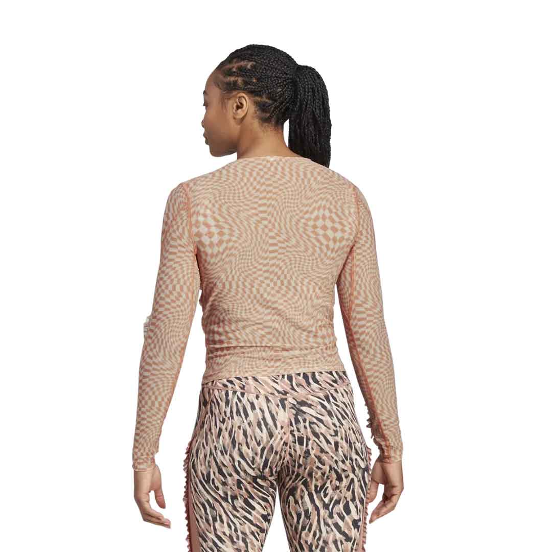 adidas - Women's Print Clash Long Sleeve Yoga T-Shirt (HT7324) - Image 3