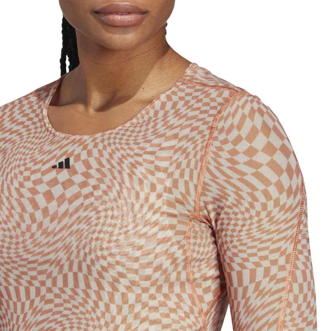 adidas - Women's Print Clash Long Sleeve Yoga T-Shirt (HT7324) - Image 4