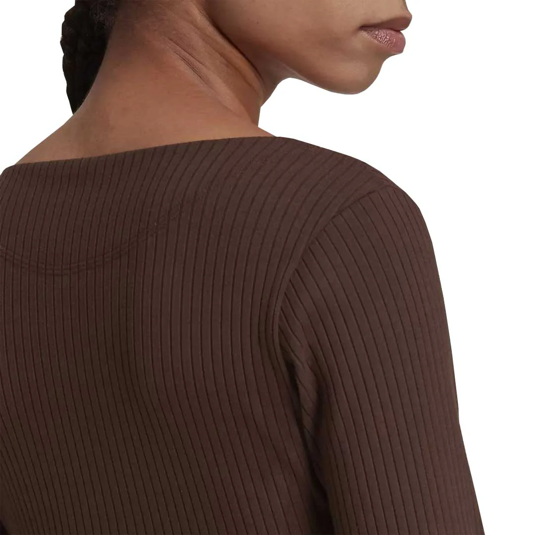 adidas - Women's Studio Lounge Ribbed Cropped T-Shirt (HN0678) - Image 6