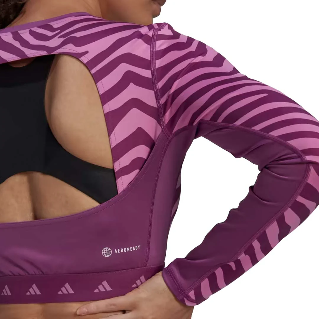 adidas - Women's Techfit Crop Long Sleeve Zebra T-Shirt (IB3610) - Image 6