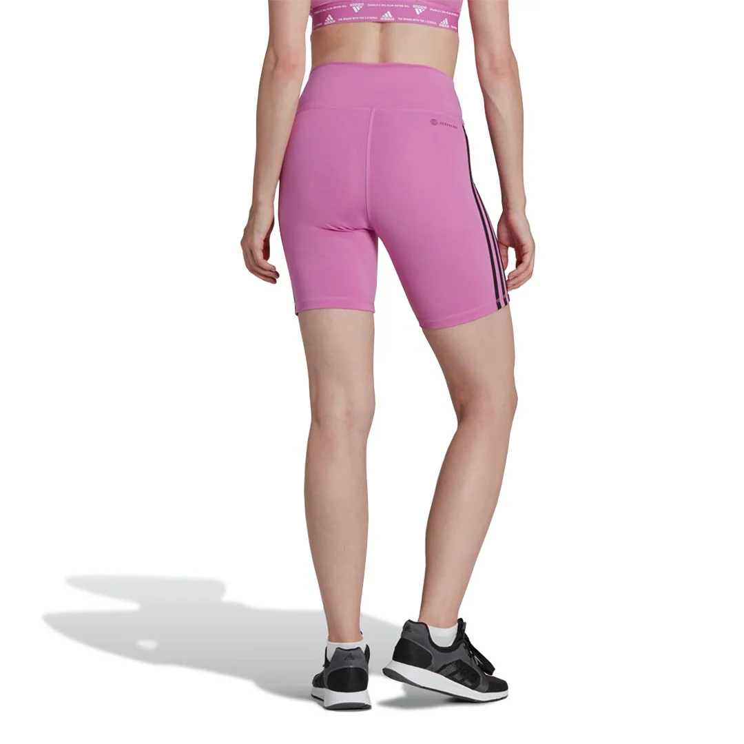adidas - Women's Training Essentials 3-Stripes High Waisted Biker Shorts (HK9961) - Image 3