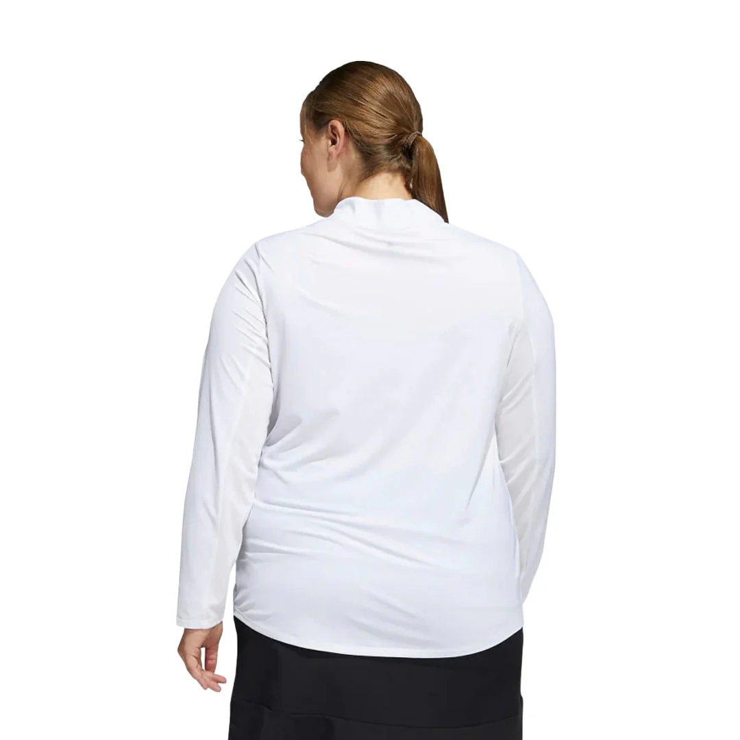 adidas - Women's Ultimate365 1/2 Zip Long Sleeve Golf T-Shirt (Plus Size) (HA3396) - Image 4