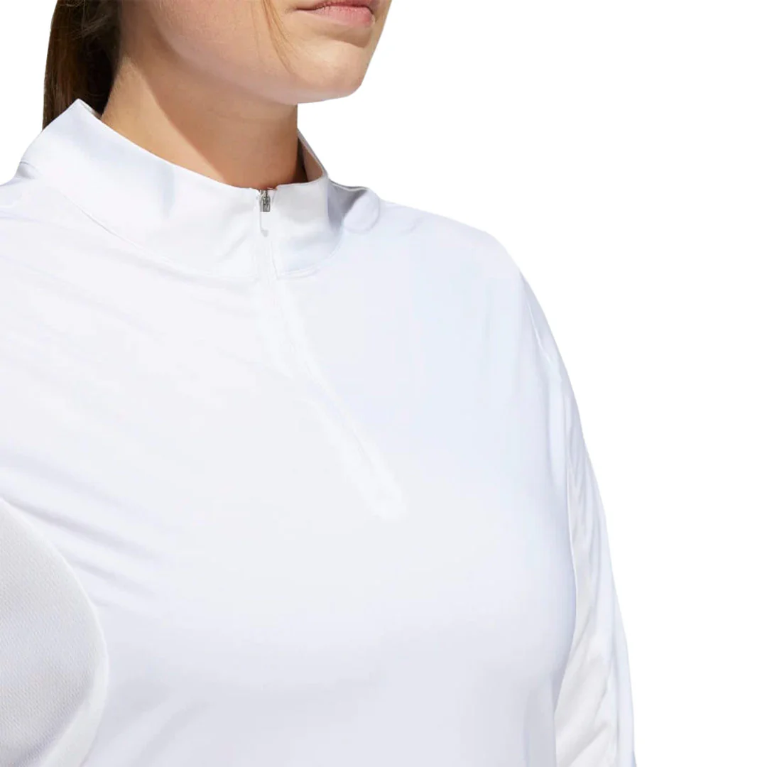 adidas - Women's Ultimate365 1/2 Zip Long Sleeve Golf T-Shirt (Plus Size) (HA3396) - Image 5