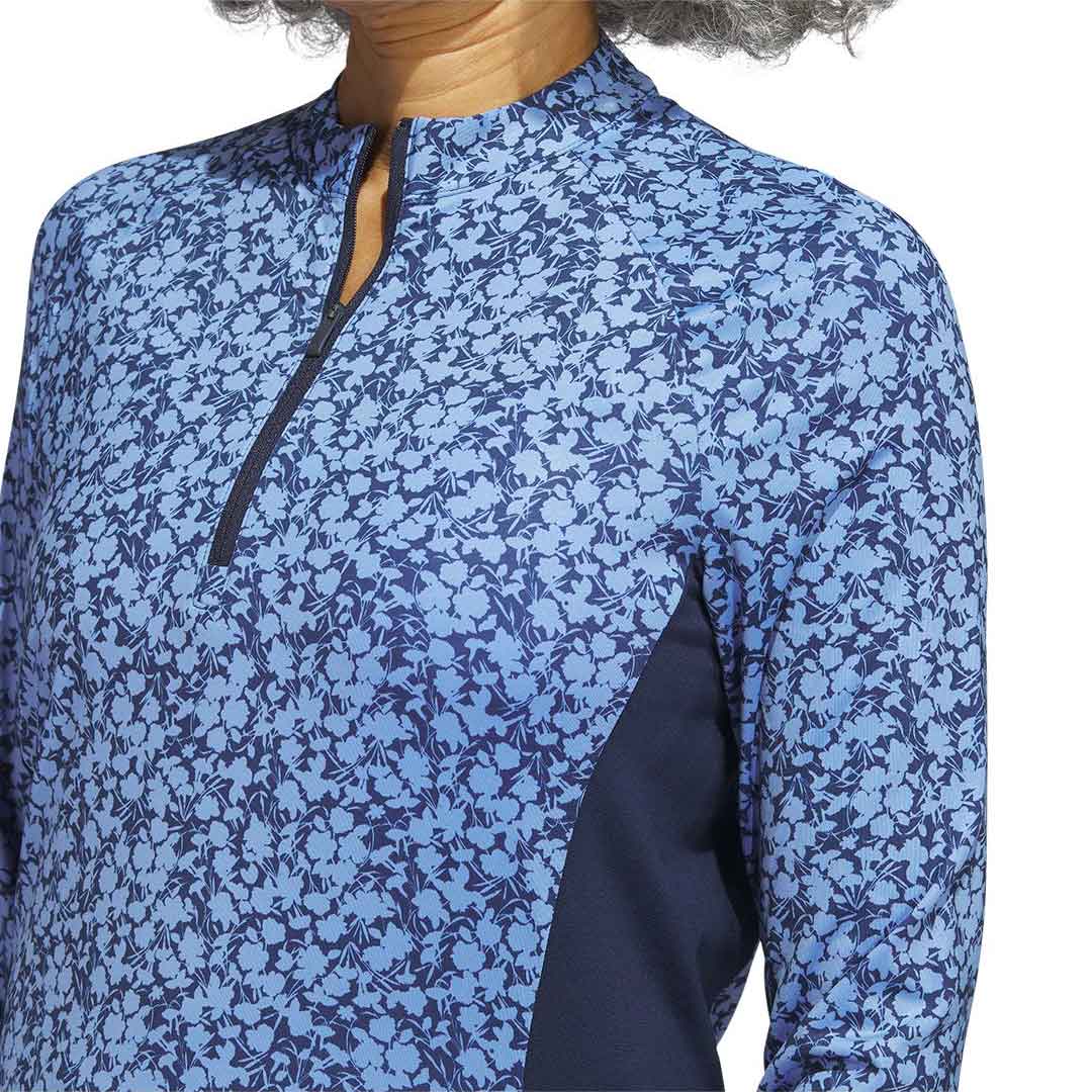adidas - Women's Ultimate365 Printed 1/4 Zip Mock-Neck Long Sleeve Polo (HT1253) - Image 4